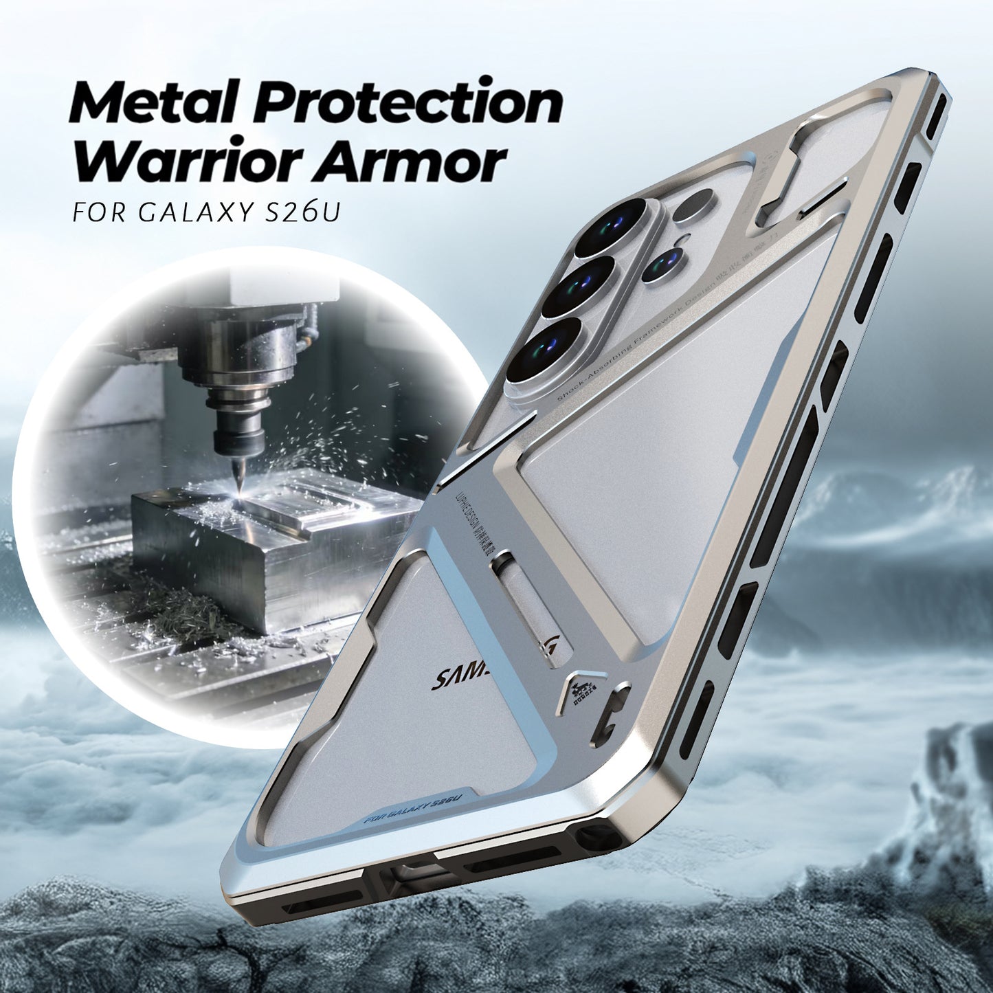 Luphie Warrior Armor Military-Grade Drop Protectioon Aluminum Alloy Heat Dissipation Metal Case Cover