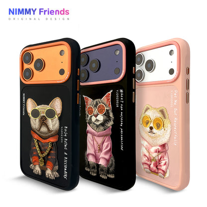 Nimmy Glasses Cute Pets Cool Embroidery Case Cover