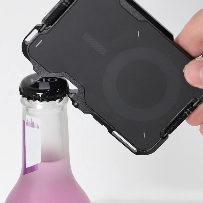 Armor King Magnetic Multi-Tool Metal Wallet Carbon Fiber Cover Card Holder