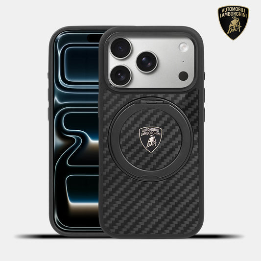 Lamborghini MagSafe 360° Stand  Carbon Fiber Phone Case - Temerario D4