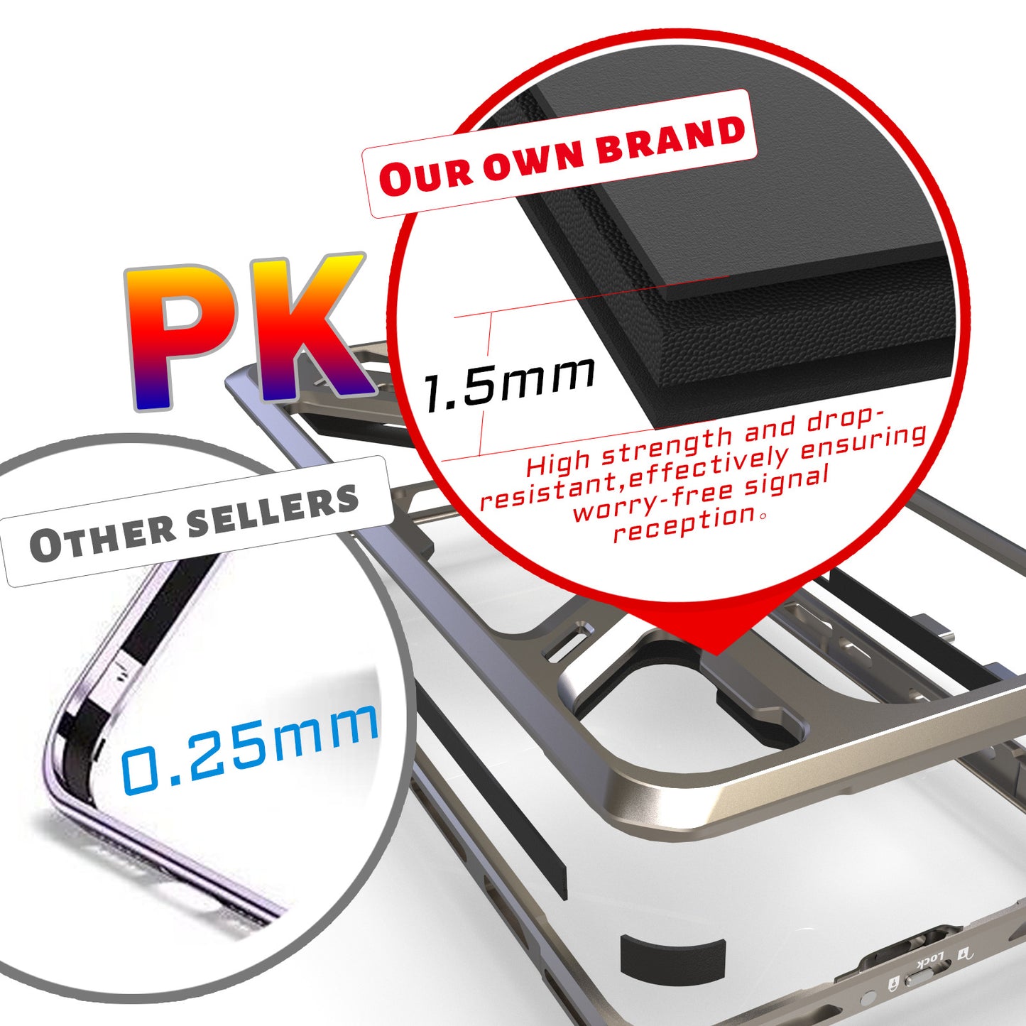 Luphie Warrior Armor Military-Grade Drop Protectioon Aluminum Alloy Heat Dissipation Metal Case Cover