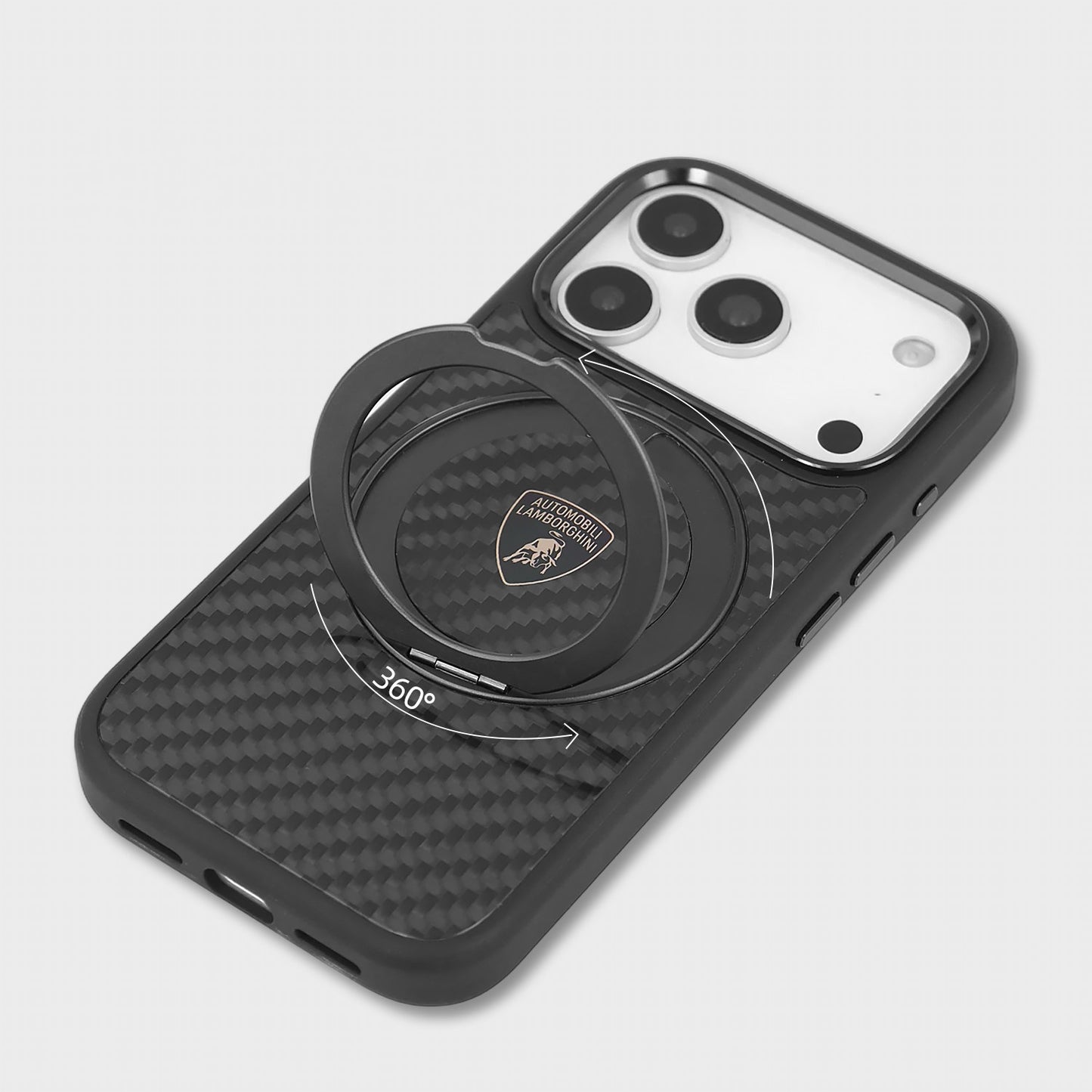 Lamborghini MagSafe 360° Stand  Carbon Fiber Phone Case - Temerario D4