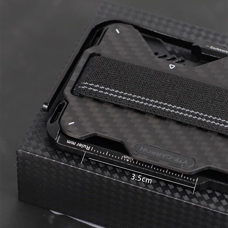 Armor King Magnetic Multi-Tool Metal Wallet Carbon Fiber Cover Card Holder