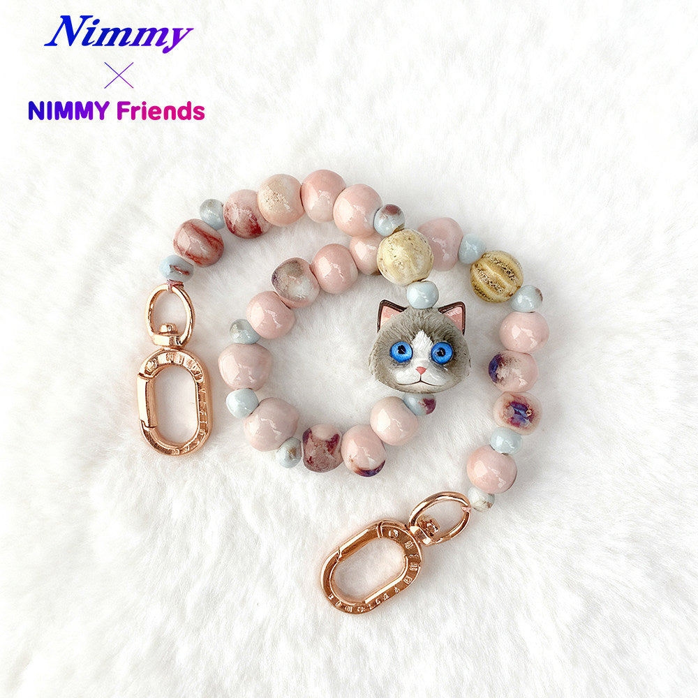 Nimmy Big Eyes Cute Pets 3D Ceramic Bracelet Phone Lanyard