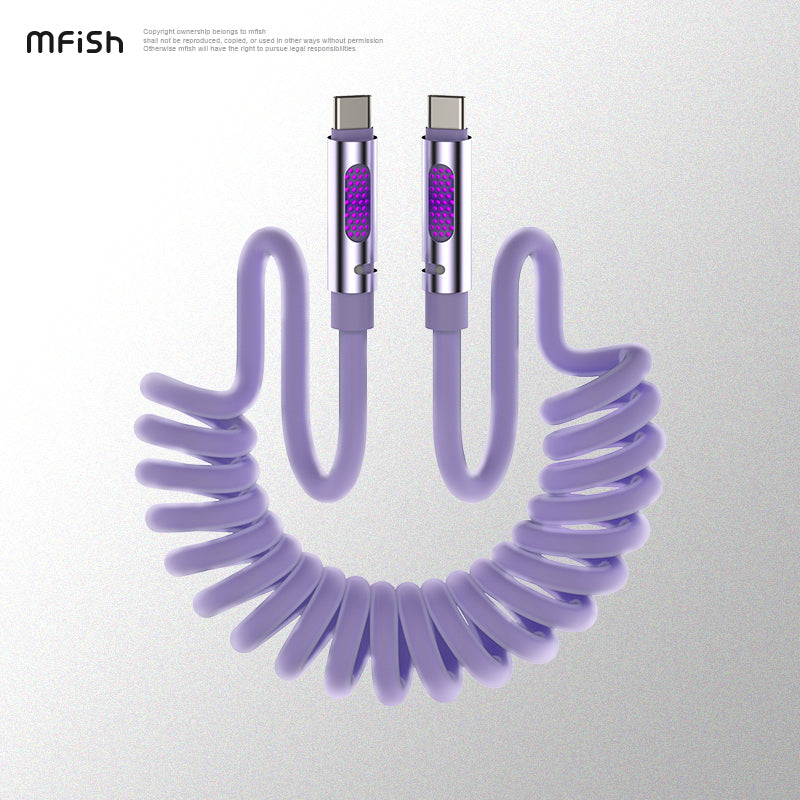 MfiSh Aroma Bee 240W Type-C to Type-C Aromatherapy Elastic Data Cable Charging Line