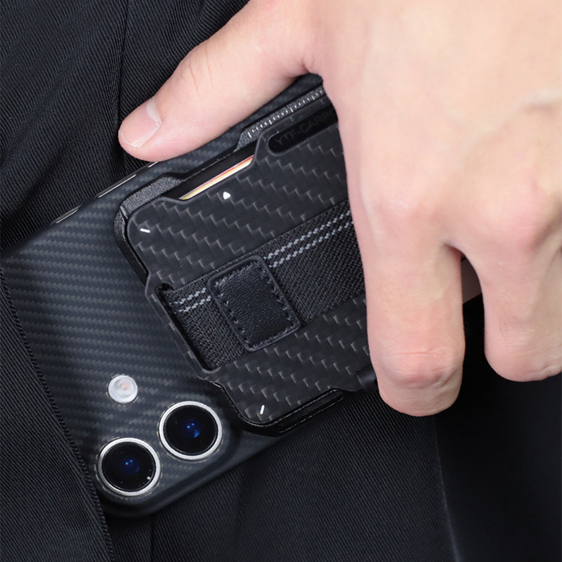 Armor King Magnetic Multi-Tool Metal Wallet Carbon Fiber Cover Card Holder