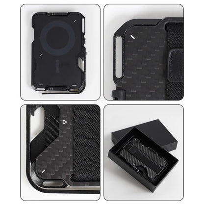 Armor King Magnetic Multi-Tool Metal Wallet Carbon Fiber Cover Card Holder