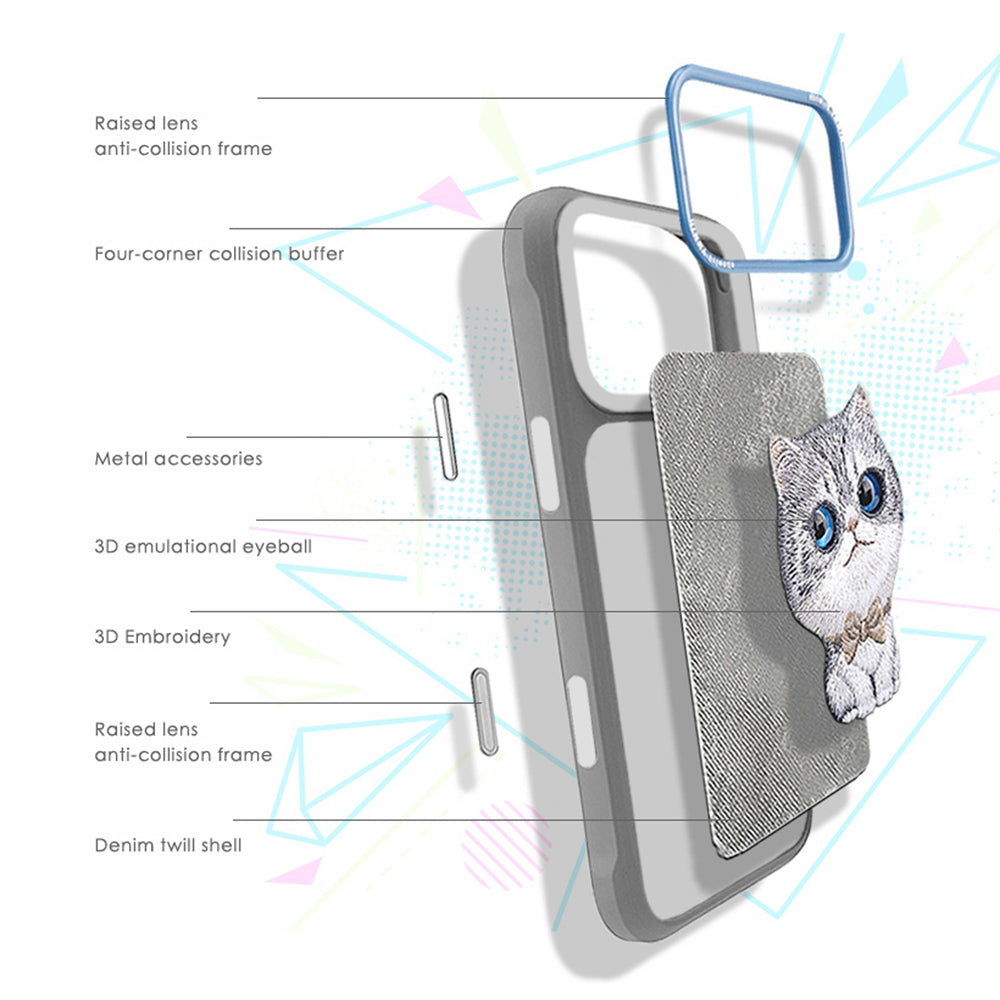 Nimmy Big Eyed Pets Cute 3D Embroidery Case Cover