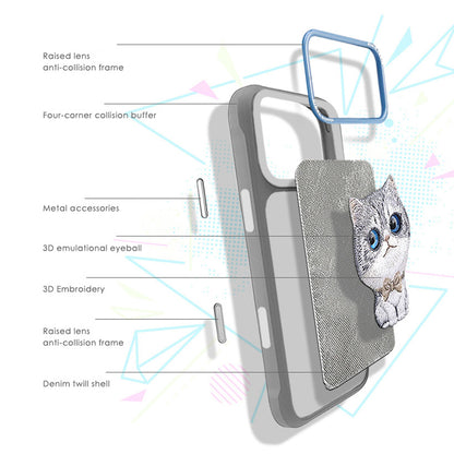 Nimmy Big Eyed Pets Cute 3D Embroidery Case Cover