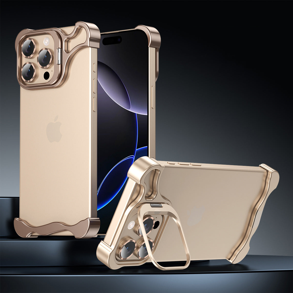 Armor King Wing Skeleton Lens Stand Frameless Anti-fall Metal Case Cover