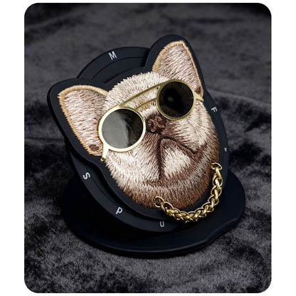 Nimmy Cool Glasses Cute Pets 3D Embroidery Magnetic Bracket Phone Holder