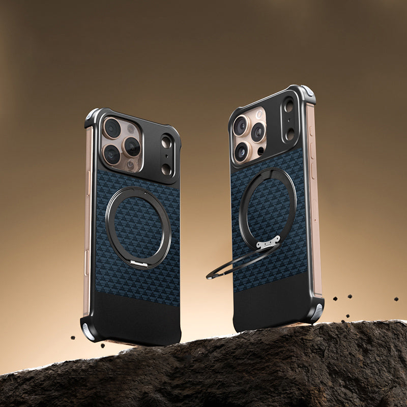 Armor King Bezel-less Leatherette Back Air Cushion MagSafe Metal Case Cover