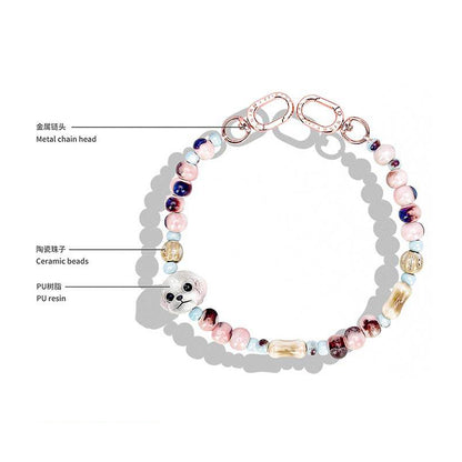 Nimmy Big Eyes Cute Pets 3D Ceramic Bracelet Phone Lanyard