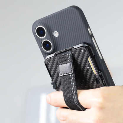 Armor King Magnetic Multi-Tool Metal Wallet Carbon Fiber Cover Card Holder