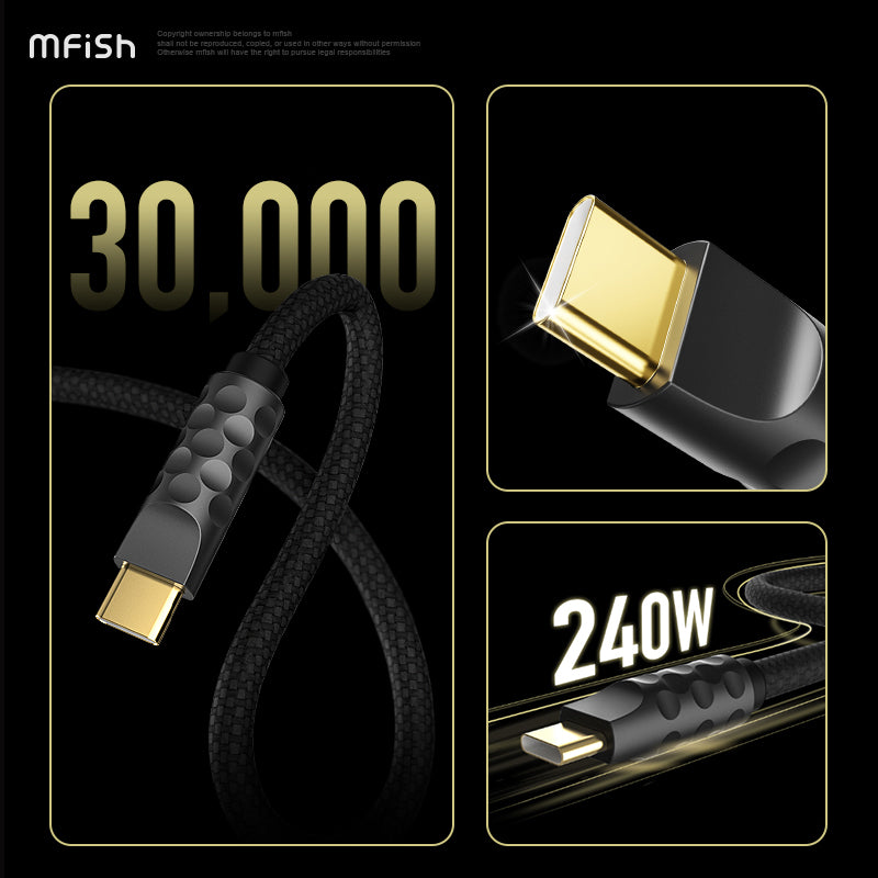 MfiSh Power Viper 240W 40Gbps USB4 Thunderbolt Type-C Data Cable Charging Line