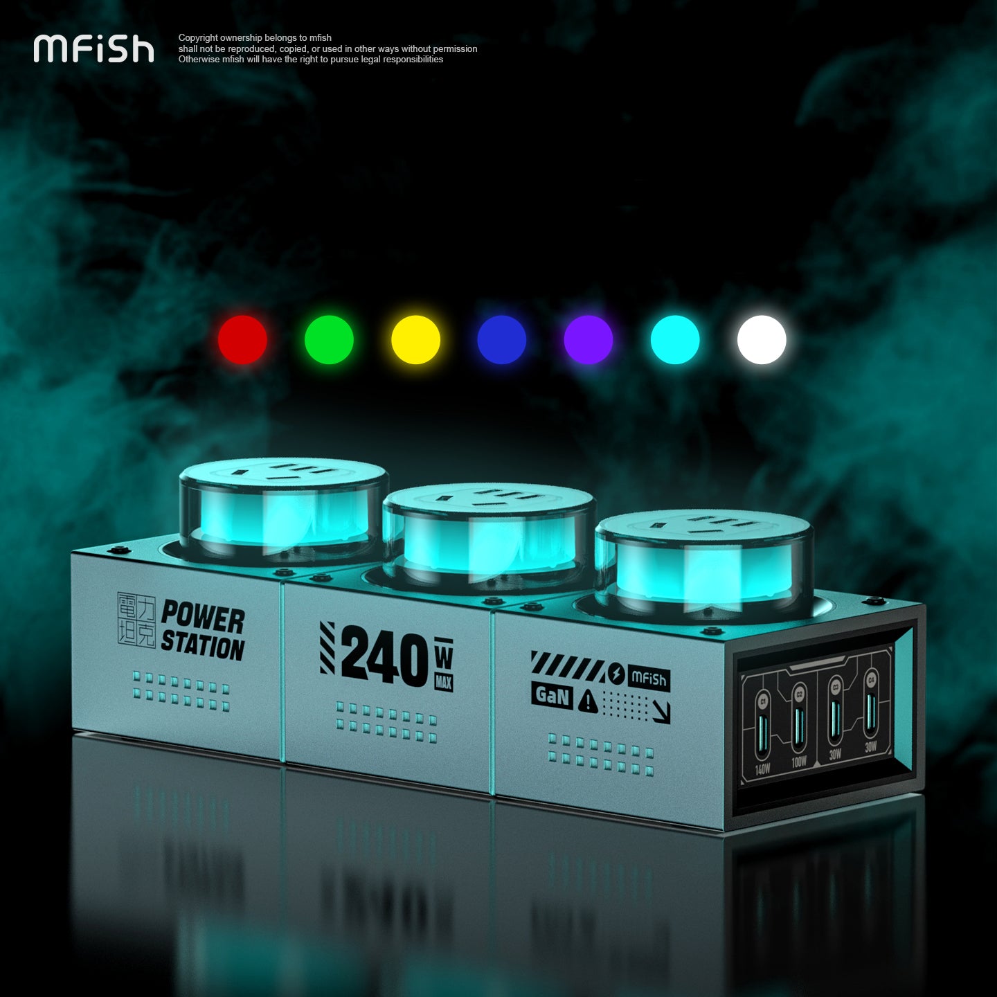 Mfish E-Tank Power Station 240W GaN PD Desktop Charger