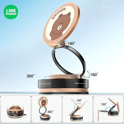 Line Friends Vacuum Suction Magnetic Folding Mount Phone Holder Navigation Bracket