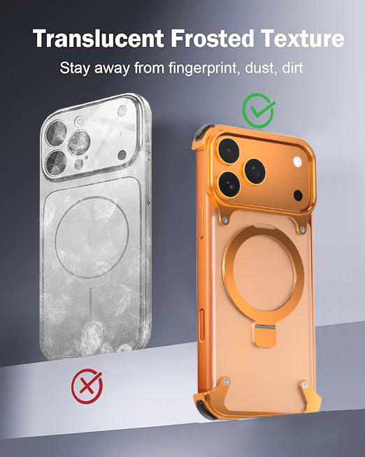 Oatsbasf MagSafe Pivot Ring Stand Air Cushion Metal Case Cover