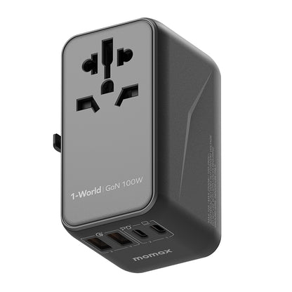 MOMAX 1-World PD 100W GaN 4-Port + AC Charger Travel Adapter