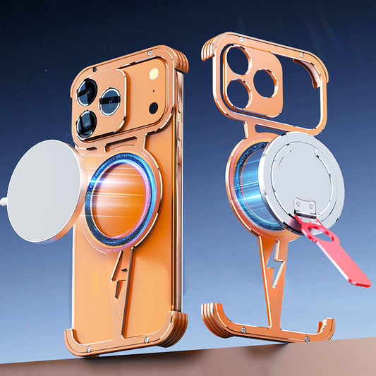 iy Bicolor Thor MagSafe Air Cushion Shockproof Kickstand Metal Case Cover