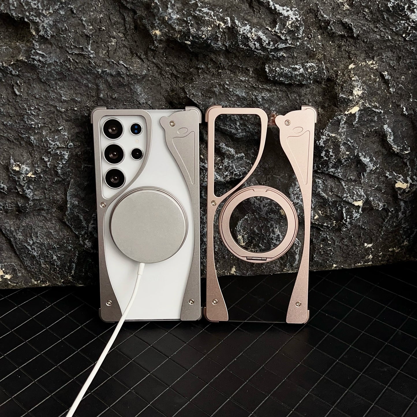 Armor King Stoat Bezel-less MagSafe Transparent PC Back Shockproof Metal Case Cover