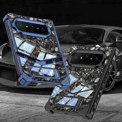 Armor King Supercar MagSafe Pivot Ring Stand Elastic Buckle Frameless Metal Case Cover