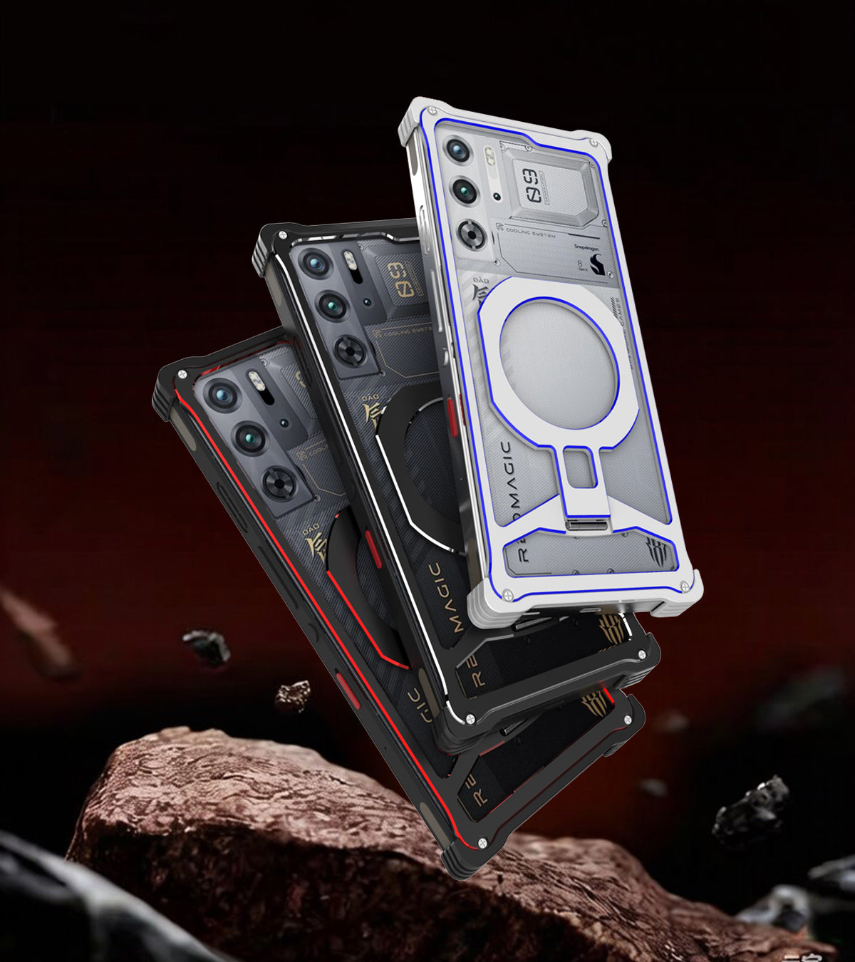 iy Bicolor Iron Palm MagSafe Aluminum Alloy Kickstand Shockproof Metal Case Cover