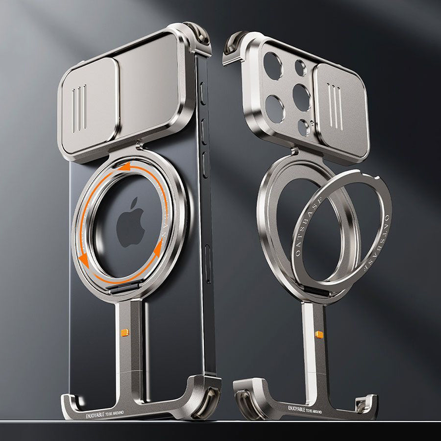 Oatsbasf Hidden π MagSafe Pivot Ring Stand Air Cushion Metal Case Cover