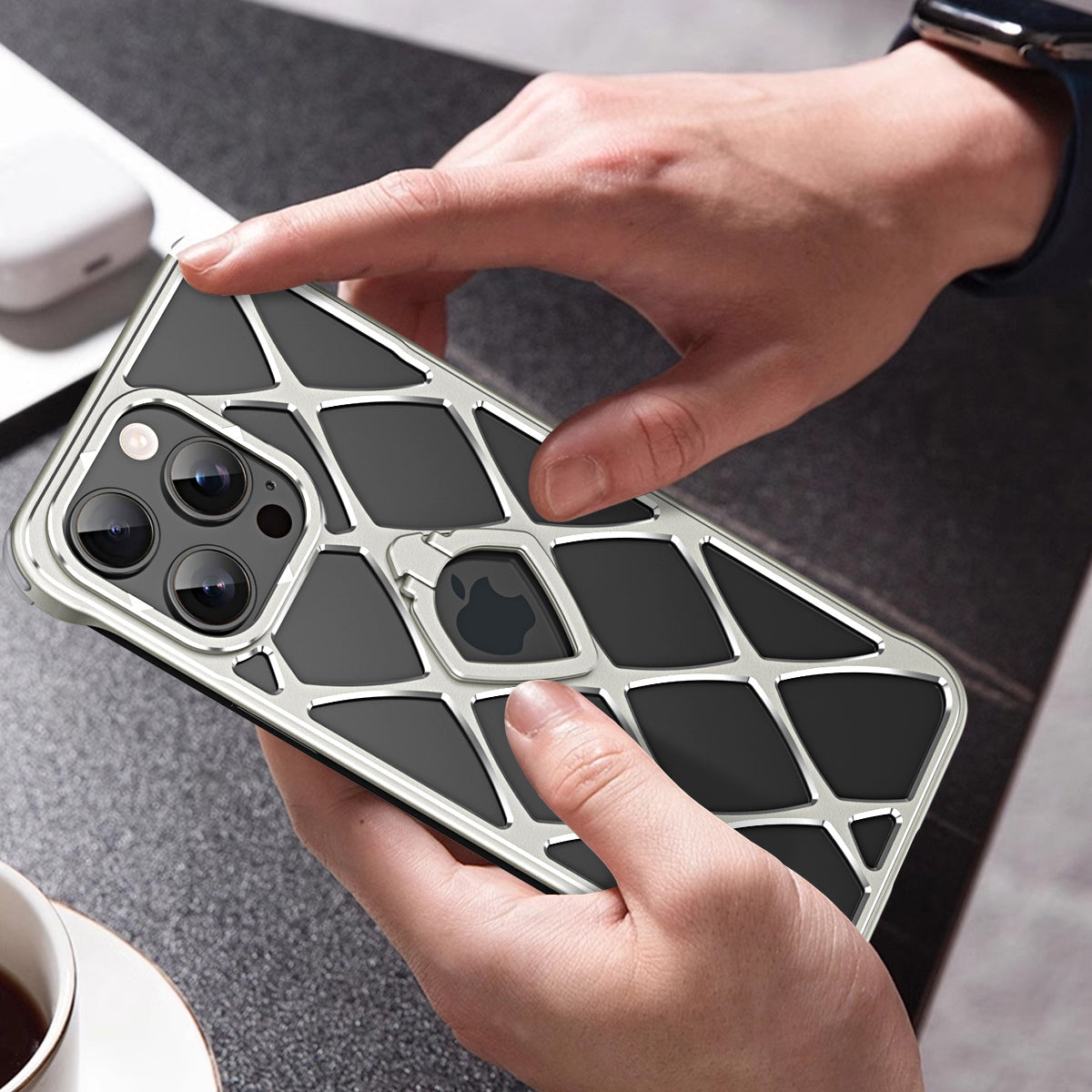 Armor King Star Check Heat Dissipation Invisible Bracket Aluminum Alloy Metal Case Cover