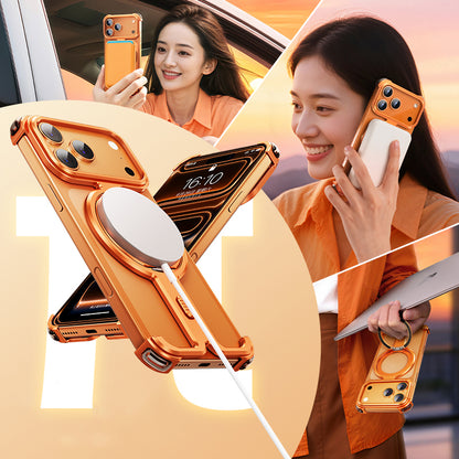 Oatsbasf New π MagSafe Pivot Ring Stand Air Cushion Minimalist Frameless Metal Case Cover