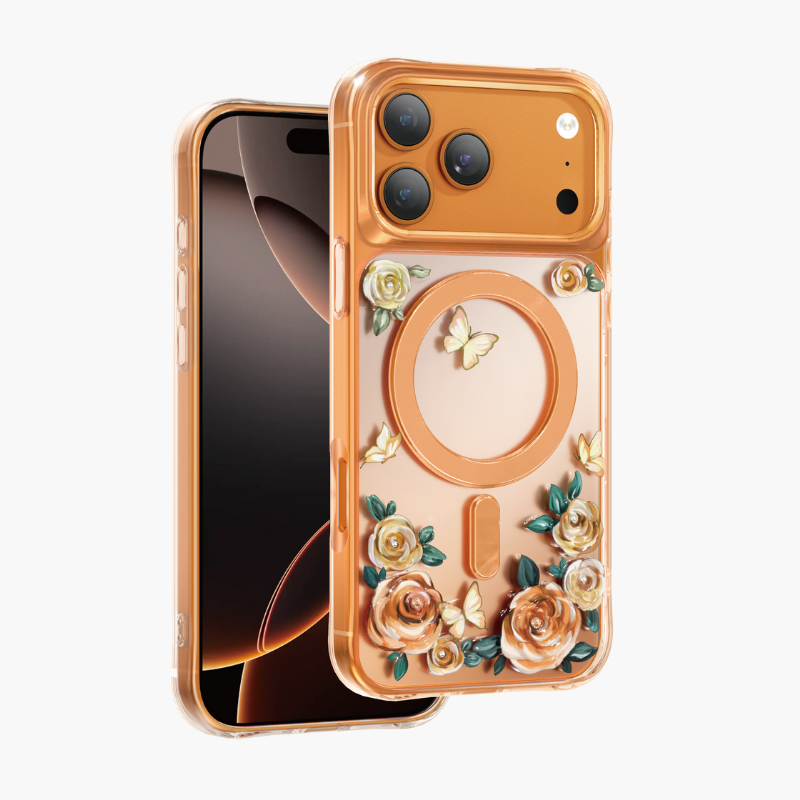 Keephone RoseLand MagSafe Military-grade shockproof Crystals 3D Case Cover