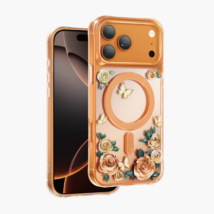 Keephone RoseLand MagSafe Military-grade shockproof Crystals 3D Case Cover