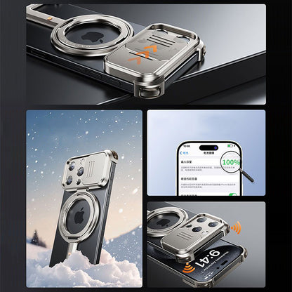 Oatsbasf Hidden π MagSafe Pivot Ring Stand Air Cushion Metal Case Cover