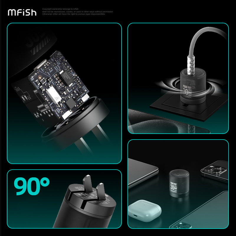 Mfish Electronic Mushroom III Power Port GaN 30W PD Fast Charger