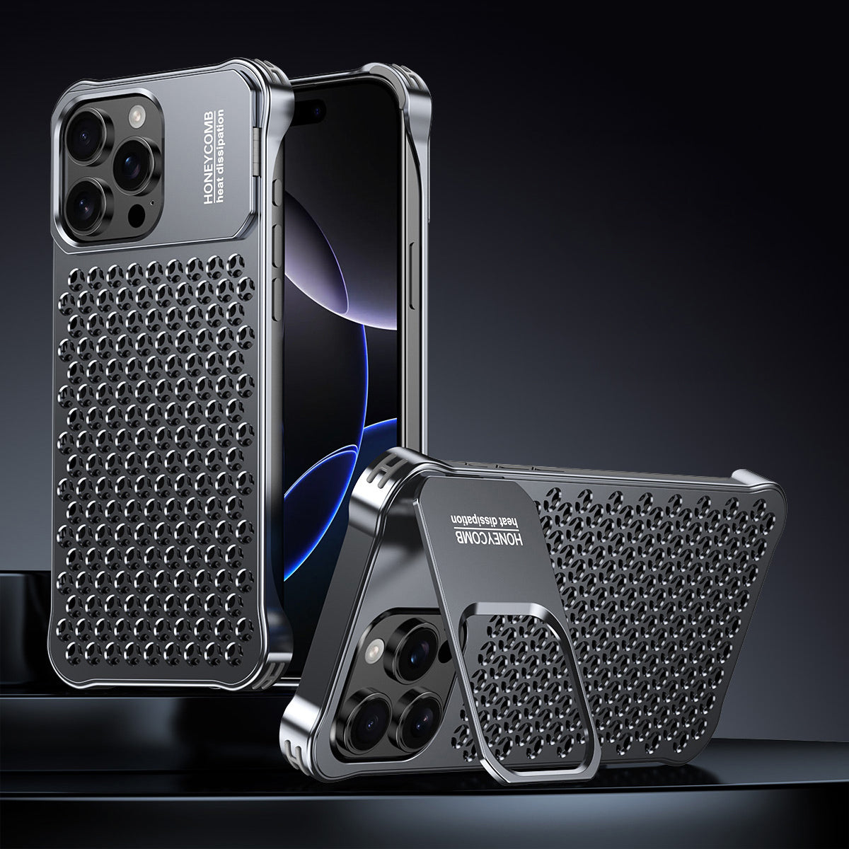 Armor King Lens Kickstand Heat Dissipation Metal Case Cover