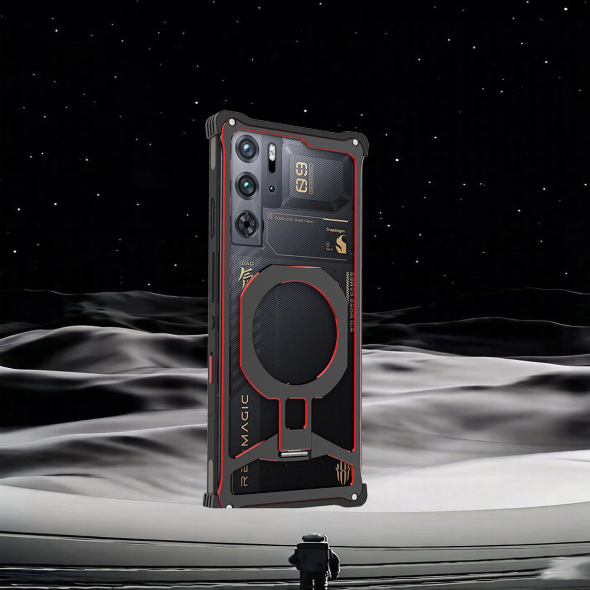 iy Bicolor Iron Palm MagSafe Aluminum Alloy Kickstand Shockproof Metal Case Cover