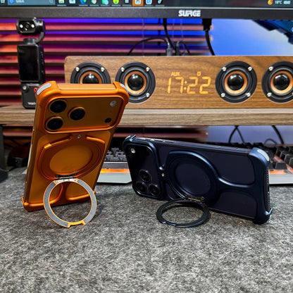 Armor King Trophy MagSafe Pivot Ring Stand Air Cushion Metal Case Cover