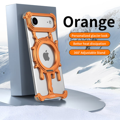 Armor King Glacier MagSafe Pivot Ring Stand Air Cushion Shockproof Metal Case Cover