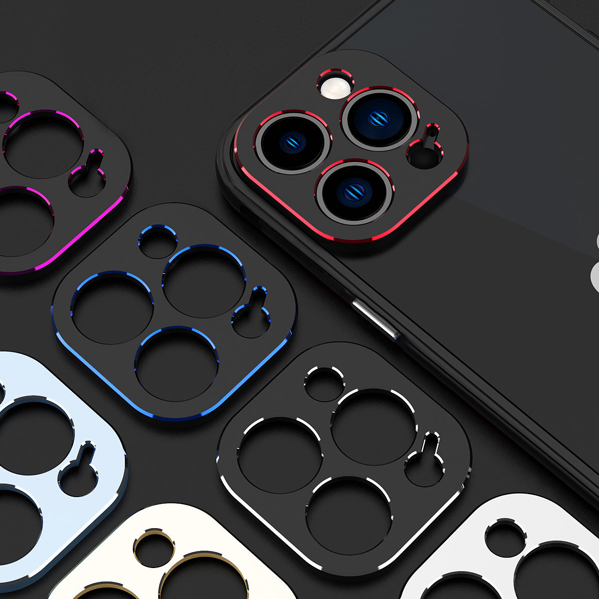 iy Bicolor Anti-Scratch Rear Camera Protector Metal Lens Guard Circle ...