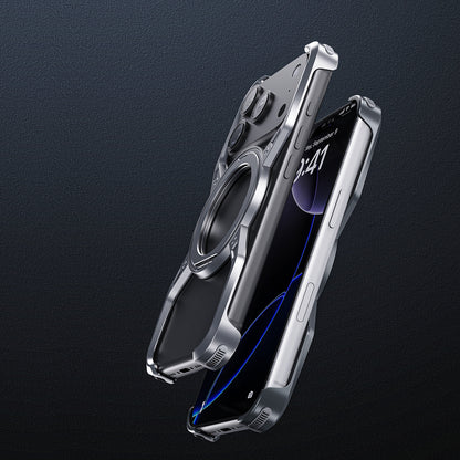 Armor King Alien X Frame MagSafe Pivot Ring Stand Air Cushion Metal Case Cover