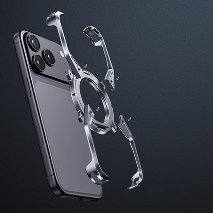 Armor King Alien X Frame MagSafe Pivot Ring Stand Air Cushion Metal Case Cover