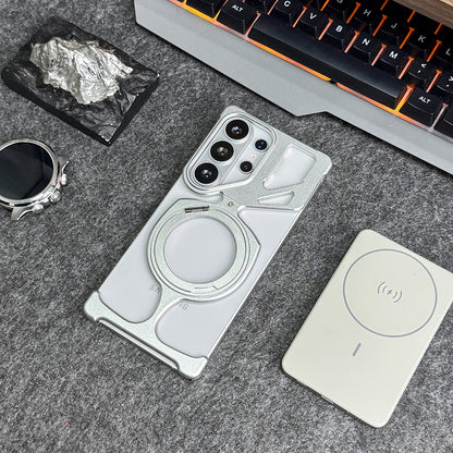 Armor King Trophy MagSafe Pivot Ring Stand Air Cushion Metal Case Cover