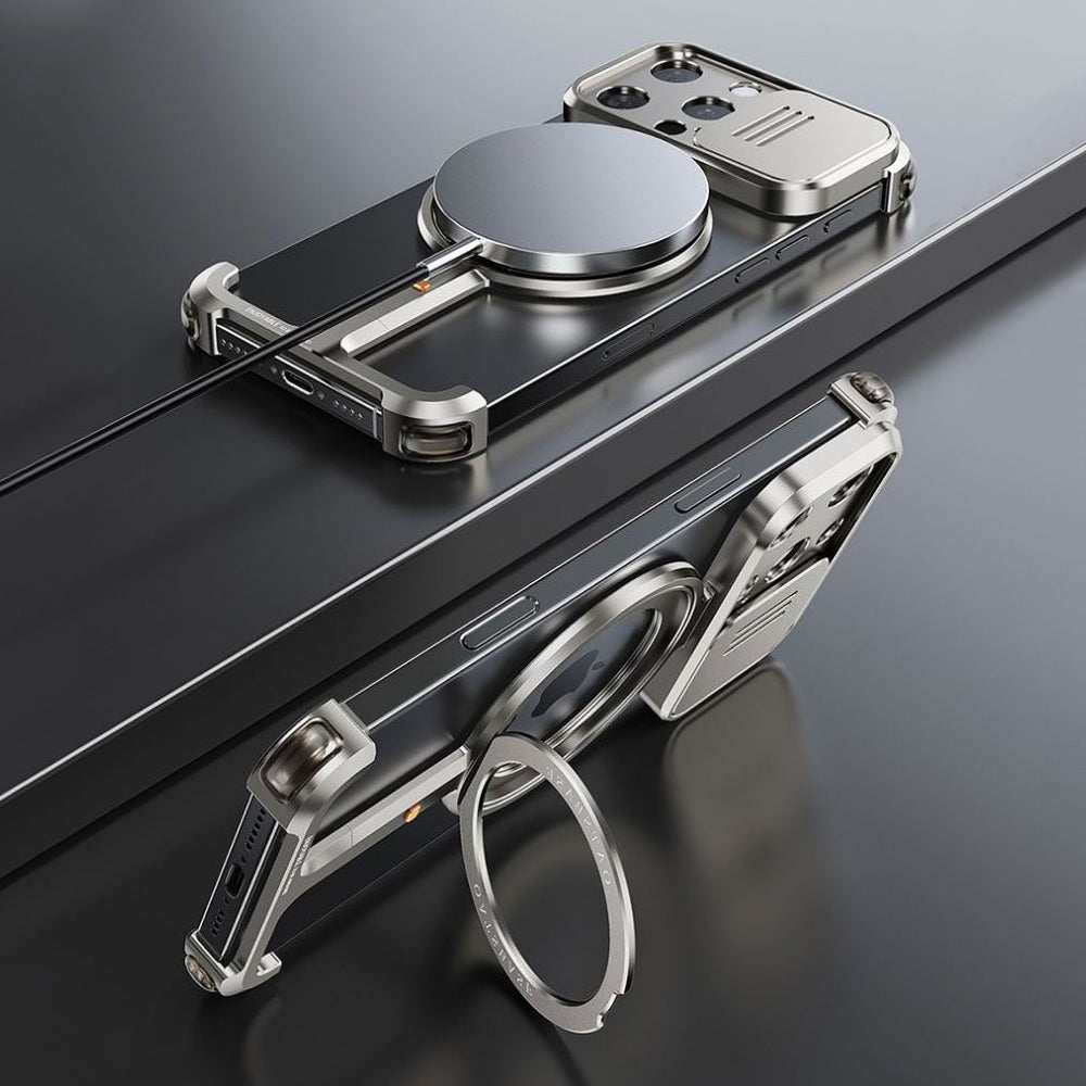 Oatsbasf Hidden π MagSafe Pivot Ring Stand Air Cushion Metal Case Cover