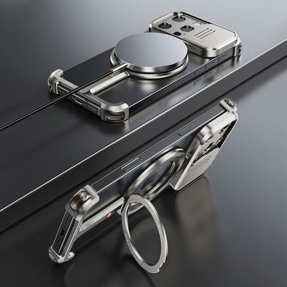 Oatsbasf Hidden π MagSafe Pivot Ring Stand Air Cushion Metal Case Cover