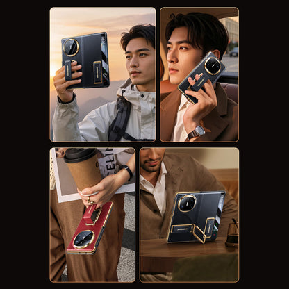 Oatsbasf 360° Rotatable Kickstand Strap Wristband Shockproof Leather Case Cover