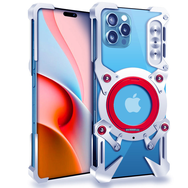 Simon MagSafe 360° Rotating Pivot Ring Stand Metal Case Cover