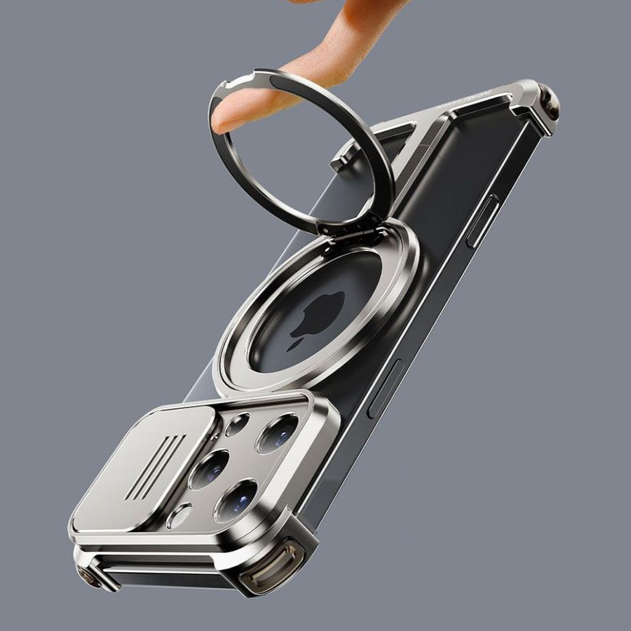 Oatsbasf Hidden π MagSafe Pivot Ring Stand Air Cushion Metal Case Cover
