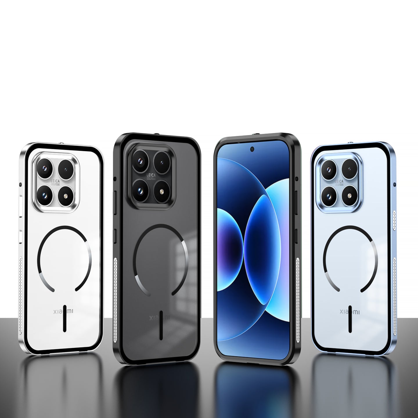 Armor King MagSafe Elastic Buckle Heat Dissipation Metal Bumper Frosted Acrylic Back Case Cover