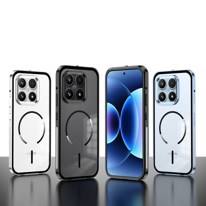 Armor King MagSafe Elastic Buckle Heat Dissipation Metal Bumper Frosted Acrylic Back Case Cover