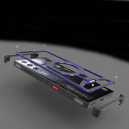 iy Bicolor Iron Palm MagSafe Aluminum Alloy Kickstand Shockproof Metal Case Cover